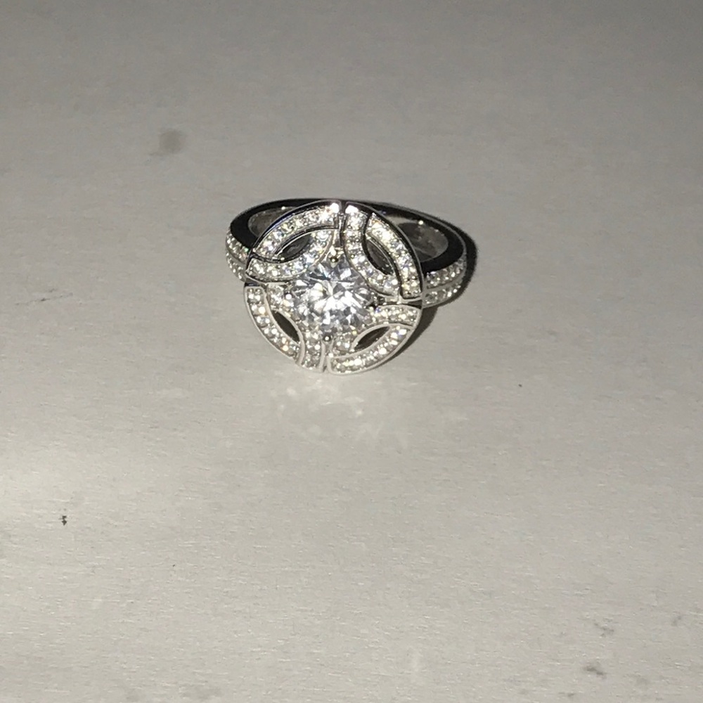 Sterling silver and diamonique ring